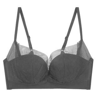 性感黑色内衣女款薄款小胸聚拢收副乳防下垂无钢圈蕾丝文胸罩套装