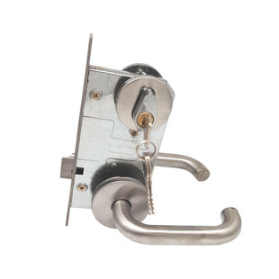 双面钥匙锁防火门锁304不锈钢消防门锁全套配写字楼通用型楼道锁