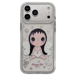 jze日韩ins透明闪钻白蝴蝶小玉适用苹果17ProMax手机壳带链条iphone15新款16pro女款17pro超好看14防摔手机套