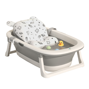 婴儿洗澡盆大号宝宝折叠浴盆小孩可坐躺托新生儿童幼儿家用沐浴桶