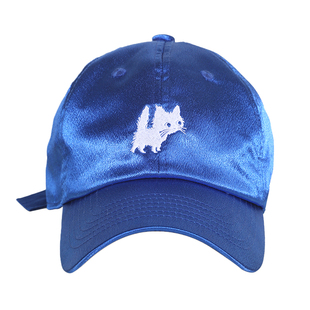 官方INGER原创「CAT」猫棒球帽纯色缎面美式小众百搭女搭配鸭舌帽