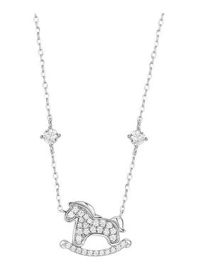 卡蒂罗招财萌马足银项链女生肖本命年锁骨链小众设计新年礼物