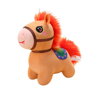 马年吉祥物生肖马毛绒玩具可爱小马布娃娃公司年会礼品定制logo