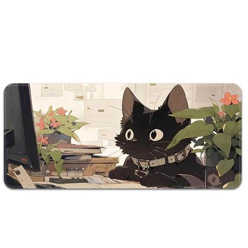 鼠标垫超大女生办公猫咪可爱卡通创意办公桌垫定制电脑键盘书桌垫