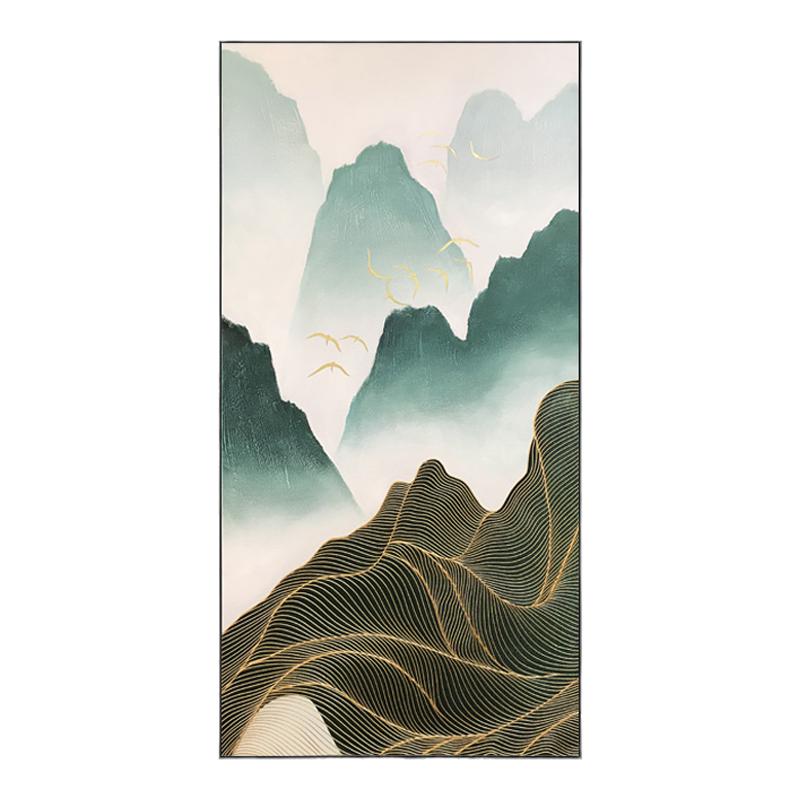 手绘玄关挂画走廊装饰画油画中式