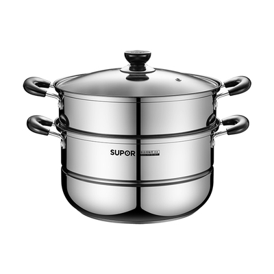 苏泊尔蒸锅家用2025新款304不锈钢蒸煮锅大容量燃气灶电磁炉通用