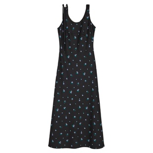 MOUSSY 2026春季新品清新小碎花约会无袖长款连衣裙010JS333-2321