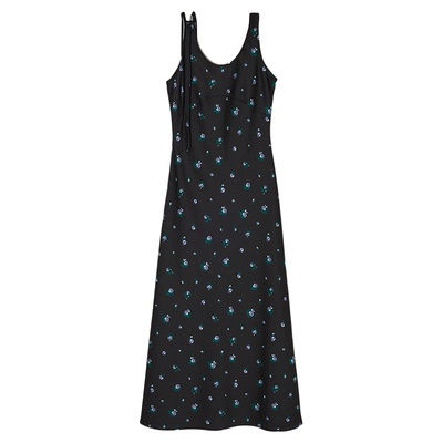 MOUSSY 2026早春新品清新小碎花约会无袖长款连衣裙010JS333-2321