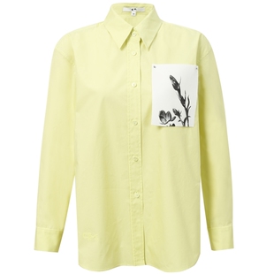 COMMEMOI吕燕设计师早春女装经典简约直身版型印花片衬衫上衣