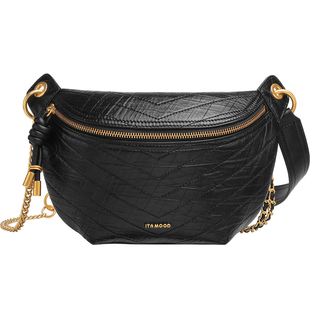 妙迪真皮链条马鞍包新款女士多功能胸包腰包小众时尚斜挎包单肩包