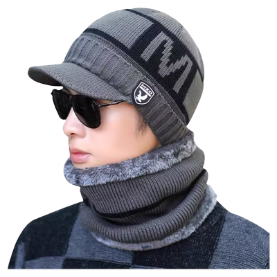 加绒帽子男冬季保暖骑车套头帽