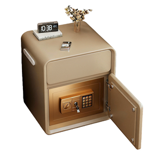 智能床头柜保险箱一体2025轻奢高级感家用卧室带锁小型床边保险柜