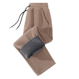 GV真维斯加绒男士直筒裤冬季灯芯绒裤子男款宽松运动裤男卫裤厚C