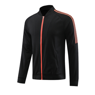 秋冬足球运动收腿长裤出场服套装外套训练修身收小腿 口袋拉链