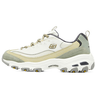 斯凯奇熊猫鞋女鞋橄榄绿奶茶熊透气老爹鞋官方旗舰女休闲鞋运动鞋