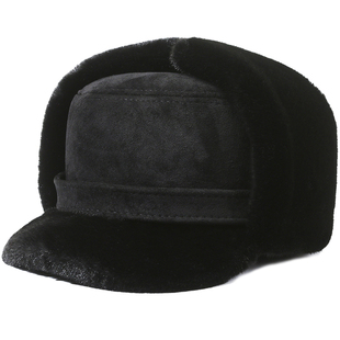 中老年人帽子男士老人冬季保暖加绒东北冬天爸爸爷爷老头棉雷锋帽