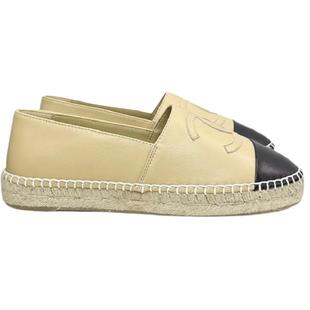 小香风渔夫鞋女2026春夏新款草编一脚蹬厚底乐福鞋休闲真皮单鞋女