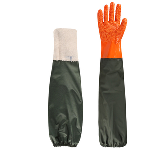 防水手套加长橡胶防滑耐磨工作长袖加厚劳保水产杀鱼加绒冬季保暖