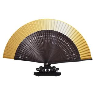 纯色渐变扇子新中式晨袍拍照道具古典折扇网红结婚新娘中国风扇子