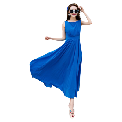 新款海边度假小个子风雪纺连衣裙