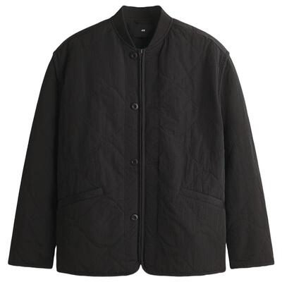 HM男装棉衣冬季冬装绗缝尼龙休闲宽松户外外套1300942