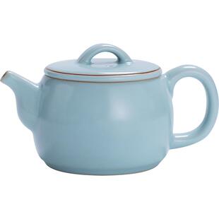寻汝窑茶壶单壶大号陶瓷天青色汝窑功夫茶具高档汉瓦壶开片泡茶壶