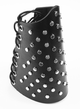 银色高平铆钉时尚皮质手链大手带