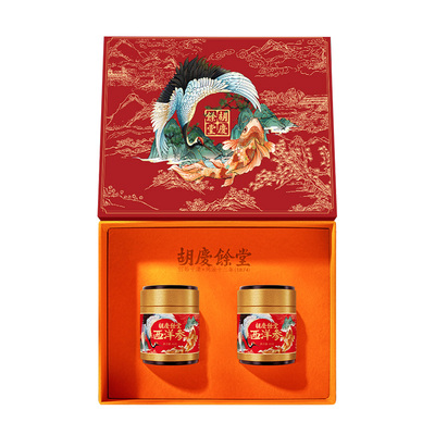 胡庆余堂鹤鲤礼盒西洋参礼盒含片主根切片参片泡酒45g*2罐装