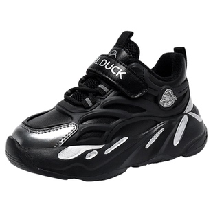 小黄鸭男童加绒保暖二棉鞋子2025新款冬季加厚黑色棉鞋儿童运动鞋