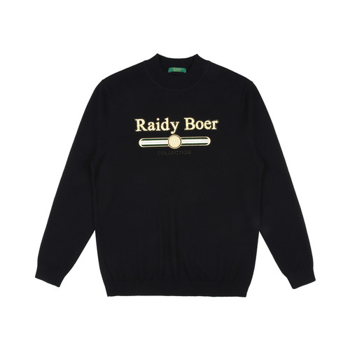 【可机洗防缩水】RaidyBoer/雷迪波尔男羊毛刺绣logo图案毛衣5010