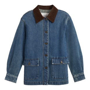 【巴恩风】GANT/甘特26春夏女士纯棉复古水洗撞色领牛仔夹克外套