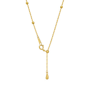 满天星 黄18k金项链爆闪锁骨链18k金素链au750彩金项链延长链