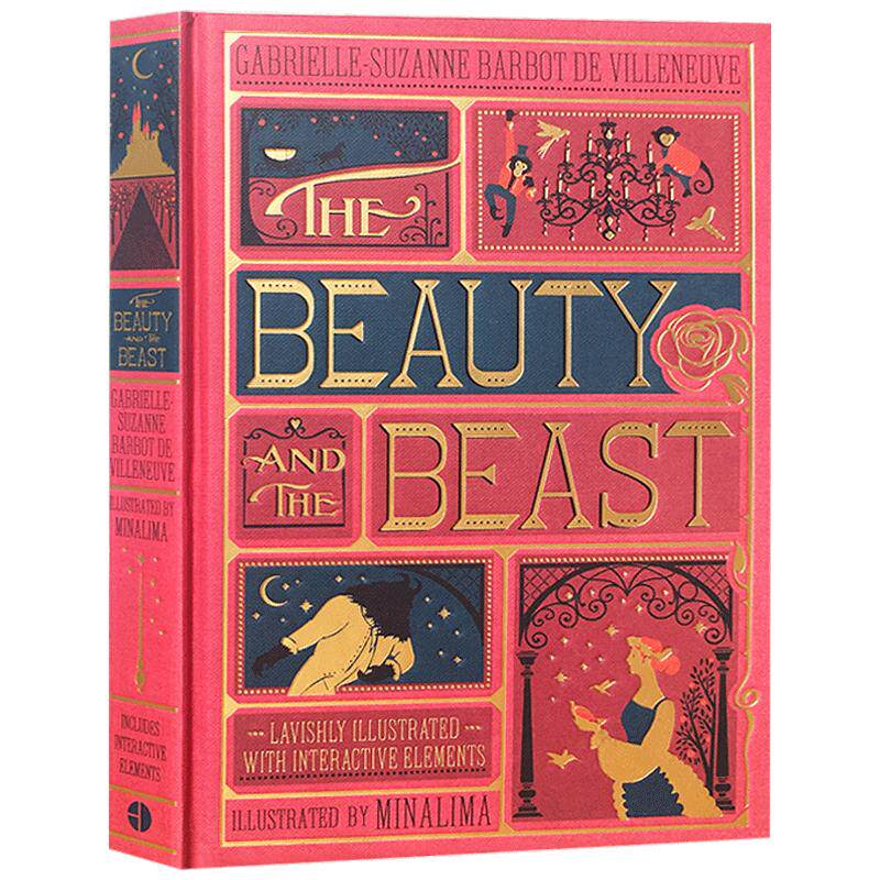 进口英文原版 The Beauty and the Beast3D立体弹出手工书 美女与野兽 经典童话故事精装书全彩复刻插图版 提高英语阅读能力