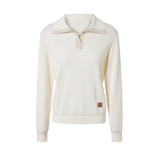 ELSEWHERE珂思【商场同款】时尚Polo领真丝混纺羊毛衫女秋新款