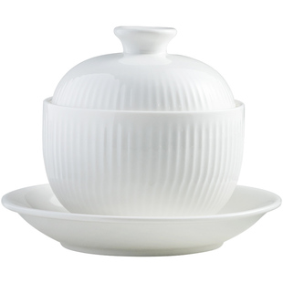 酒店家用陶瓷炖盅带盖燕窝汤盅蛋盅现代简约商用专用小炖盅煲汤盅