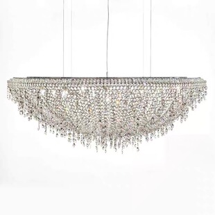 MANOOI  ICEBERG 意式轻奢进口埃及水晶别墅客厅餐厅圆桌半球吊灯