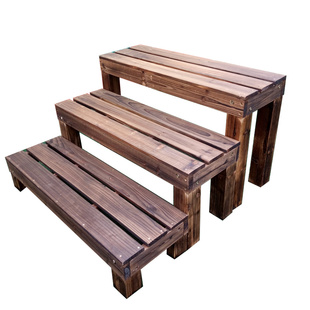 防腐木脚踏户外阳台庭院增高台阶多层阶梯花架浴室实木碳化脚凳子