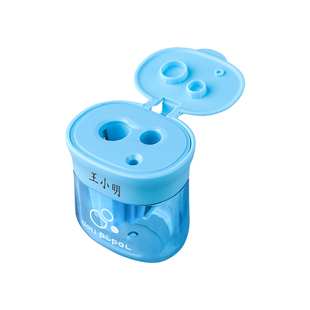 得力刻字三孔卷笔刀削笔刀小学生专用大口径削铅笔刀削笔器幼儿园儿童小型便携转笔刀铅笔刀手动铅笔刨旋笔刀