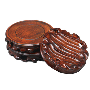 根雕实木底座圆形花盆花瓶鱼缸酒坛奇石佛像工艺品摆件木质底座