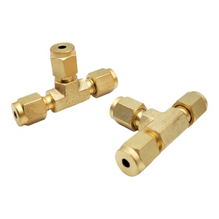 黄铜卡套三通接头1/8英寸3mm铜管卡套接头可代替安捷伦色谱连接件