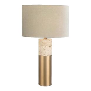 北欧简约现代奶油风洞石台灯设计师客厅书房卧室诧寂风民宿装饰灯