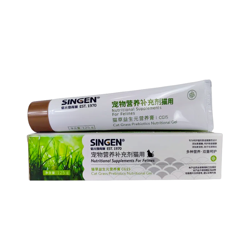 Singen信元发育宝猫用化毛膏125g猫草益生元去除毛球吐毛球营养膏