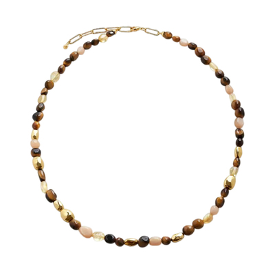 Monica Vinader莫妮卡焦糖虎眼石项链串珠颈链轻奢毛衣链圣诞礼物