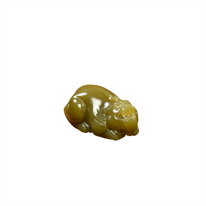 且末料糖黄玉守护挂件