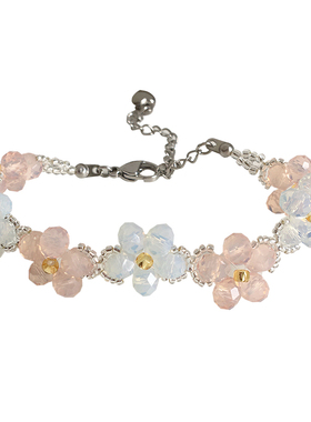 温柔可爱水晶樱花手链春天感