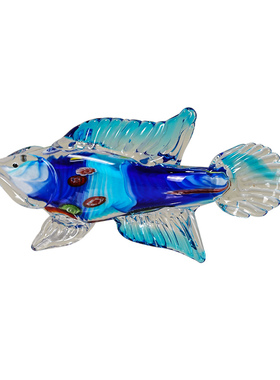 彩色热带鱼琉璃招财鱼摆件客厅