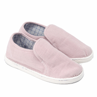 农家纯手工布鞋女春一脚蹬单鞋棉麻家居鞋亚麻孕妇软底千层底布鞋