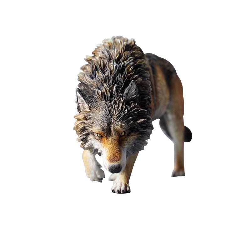 现货 JXK 1/6北美灰狼周边仿真动物手办摆件礼物模型玩偶树脂玩具