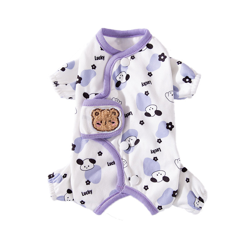 狗狗睡衣比熊泰迪雪纳瑞小型犬狗狗衣服宠物四脚包护肚衣小狗睡衣