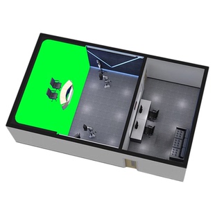 赛天鹰虚拟演播室搭建校园电视台装修搭建方案抠像蓝箱绿箱绿幕